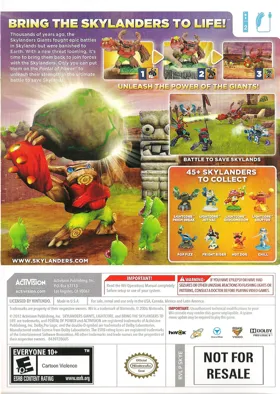 Skylanders Giants box cover back